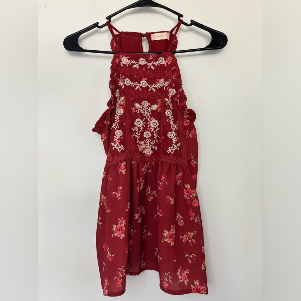 ALTAR'D STATE RED FLORAL PRINT RACERBACK TANK TOP SIZE SMALL